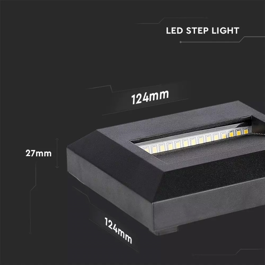 LED Lépcsőmegvilágító 1xLED/2W/230V 4000K IP65