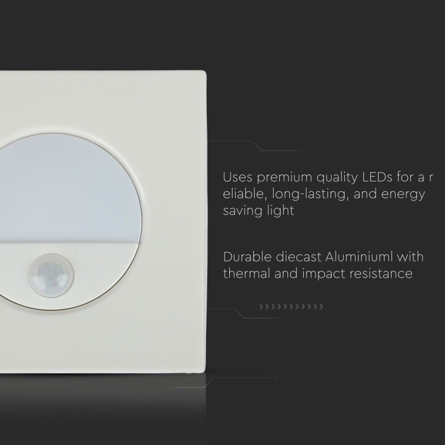 LED lépcsővilágítás mozgásérzékelővel LED/3W/230V 4000K fehér
