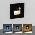 LED lépcsővilágító lámpa mozgás- és alkonyatérzékelővel LED/1,5W/230V 3000/4000/6500K fekete