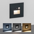 LED lépcsővilágító lámpa mozgás- és alkonyérzékelővel LED/1,5W/230V 3000/4000/6500K antracit