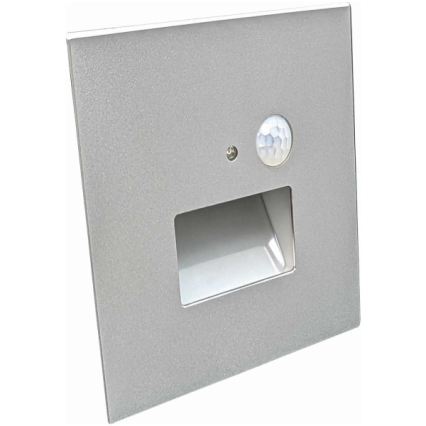 LED lépcsővilágító lámpa mozgás- és alkonyérzékelővel LED/1,5W/230V 3000/4000/6000K szürke