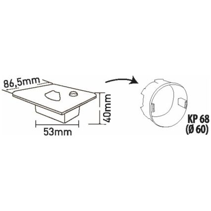 LED lépcsővilágító lámpa mozgás- és alkonyérzékelővel LED/1,5W/230V 3000/4000/6000K szürke