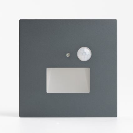 LED lépcsővilágító lámpa mozgás- és alkonyatérzékelővel LED/1,5W/230V 3000/4000/6000K antracit