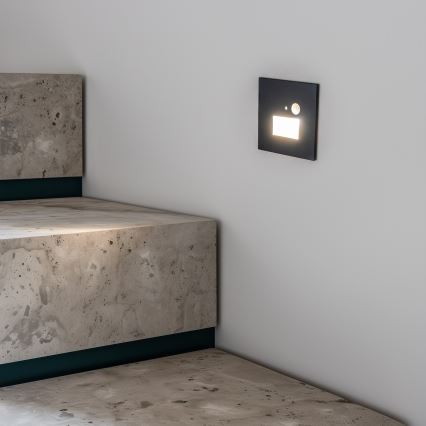 LED lépcsővilágító lámpa mozgás- és alkonyatérzékelővel LED/1,5W/230V 3000/4000/6000K antracit