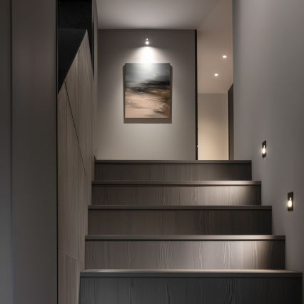 LED lépcsővilágító lámpa mozgás- és alkonyatérzékelővel LED/1,5W/230V 3000/4000/6000K fekete