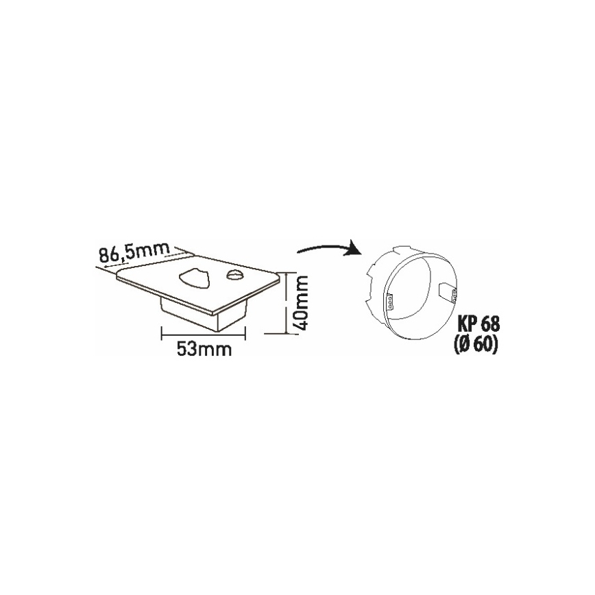 LED lépcsővilágító lámpa mozgás- és alkonyatérzékelővel LED/1,5W/230V 3000/4000/6000K fekete