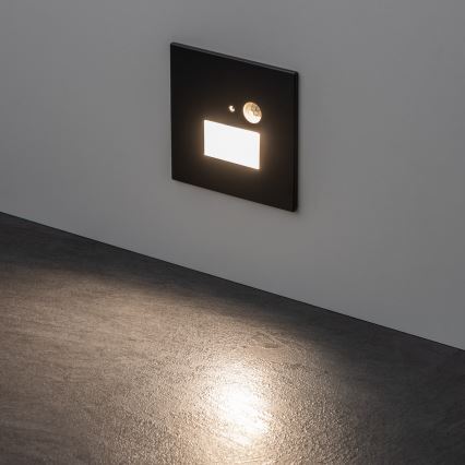 LED lépcsővilágító lámpa mozgás- és alkonyérzékelővel LED/1,5W/230V 3000/4000/6500K antracit