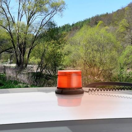 LED mágneses figyelmeztető jelzőfény LED/20W/12-24V narancssárga