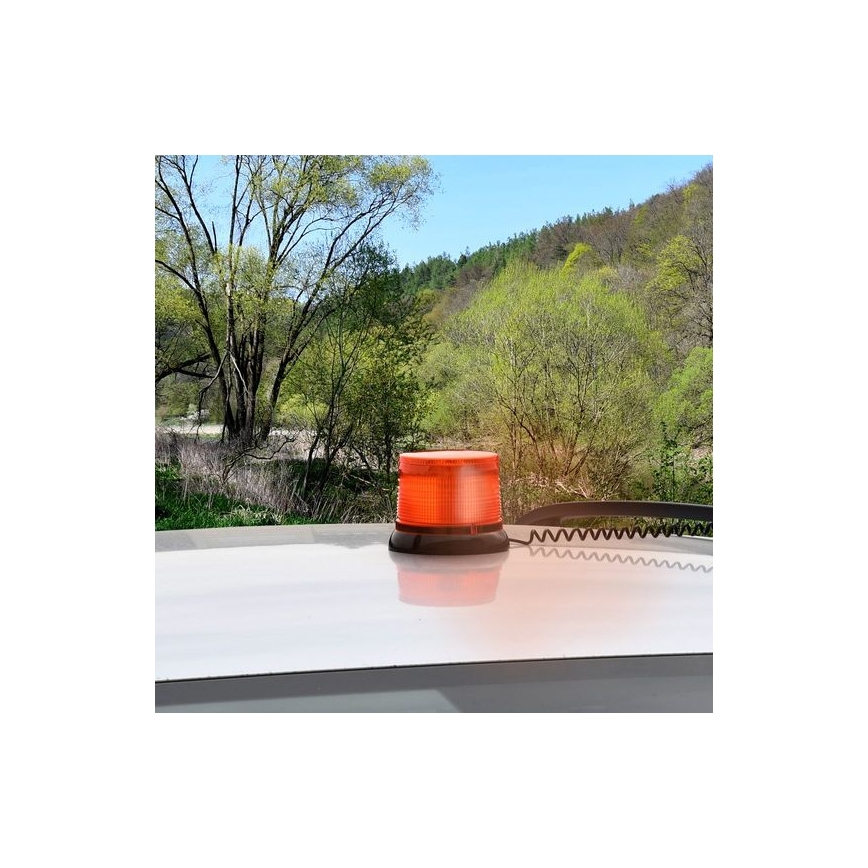 LED mágneses figyelmeztető jelzőfény LED/20W/12-24V narancssárga