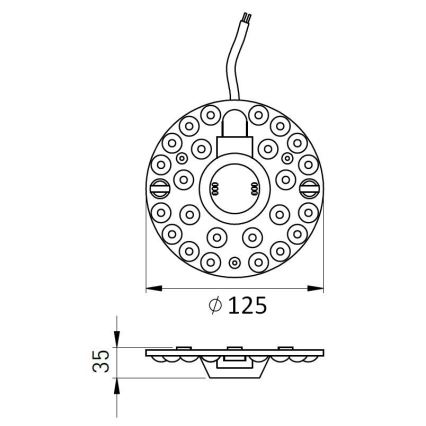 LED mágneses modul LED/12W/230V átm. 12,5 cm 2700/3000/4000/5000/6500K