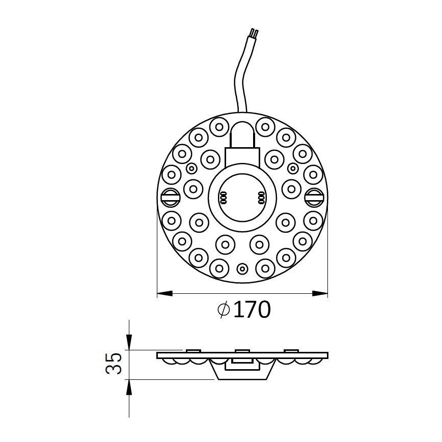 LED mágneses modul LED/18W/230V Ø 17 cm 2700/3000/4000/5000/6500K