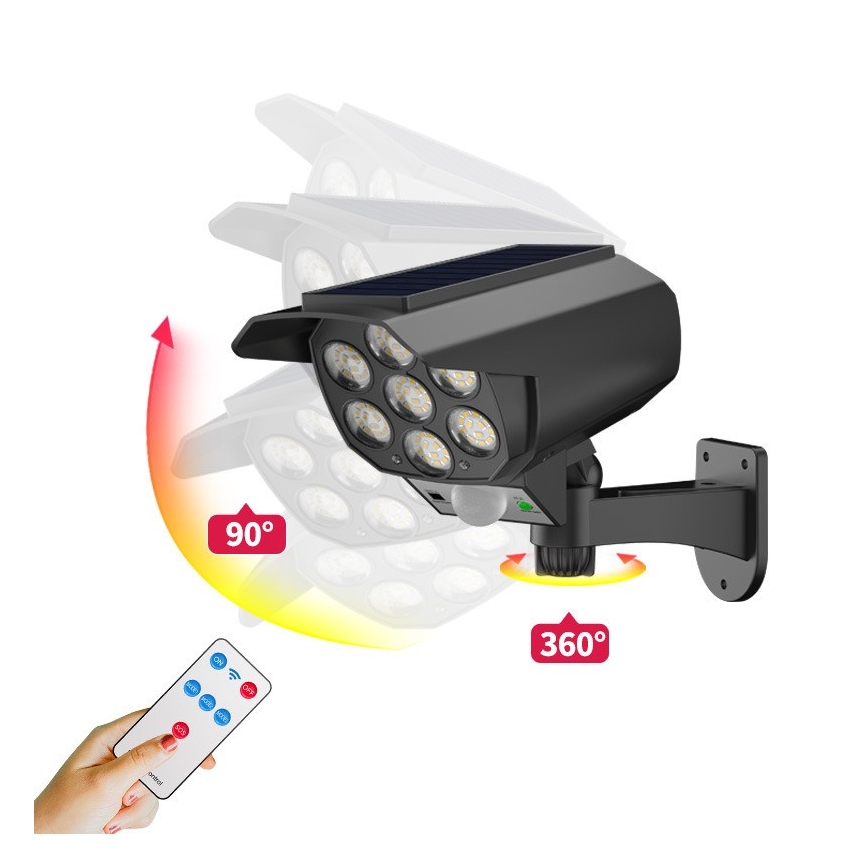 LED álkamera érzékelővel és napelemmel LED/5W/5,5V 800 mAh IP65 + távirányító