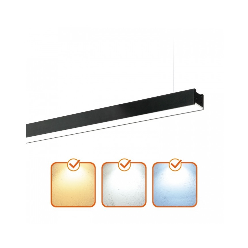 LED mennyezeti, felületre szerelhető és függesztett lámpatest KOLINE LED/40W/230V 3000/4000/6500K 120 cm fekete