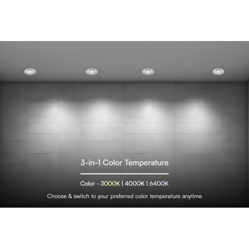 LED beépíthető lámpa LED/12W/230V 3000/4000/6400K Ø 8,6 cm fehér