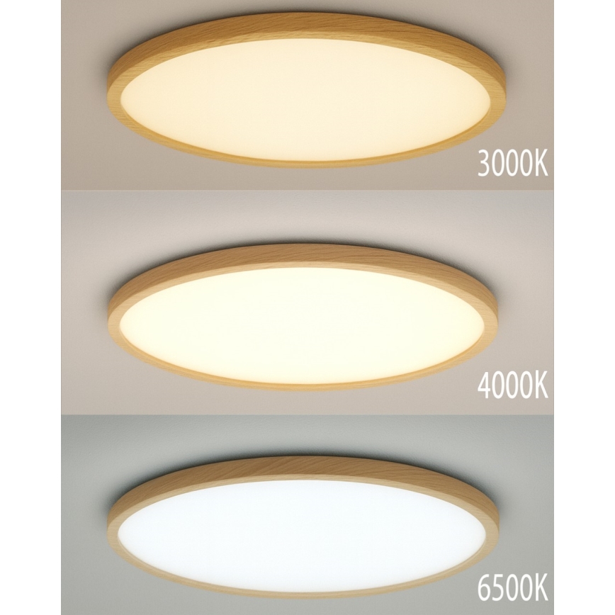 LED mennyezeti lámpa, 18 W, 230 V, 3000/4000/6500 K, átm. 23 cm, bézs