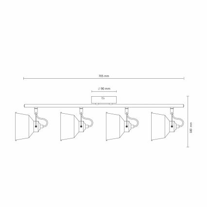 LED Mennyezeti lámpa 4xE14/8W/230V