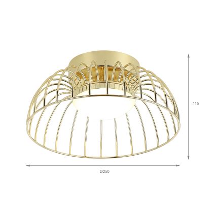 LED mennyezeti lámpa BETSY LED/12W/230V átm. 25 cm aranyszínű