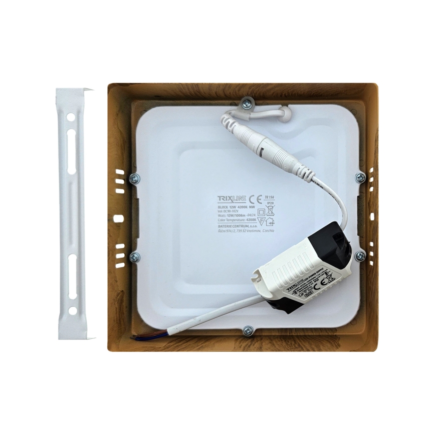 LED Mennyezeti lámpa BLOCK LED/12W/230V 4200K 16,3x16,3 cm barna