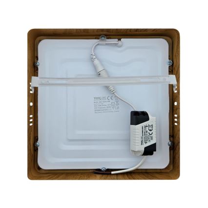 LED Mennyezeti lámpa BLOCK LED/18W/230V 4200K 22x22 cm barna