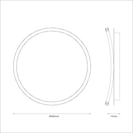 LED mennyezeti lámpa CALI LED/30W/230V átm. 40 cm fekete