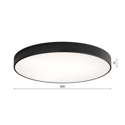 LED Mennyezeti lámpa CLEO LED/96W/230V 3000K átm. 80 cm fekete