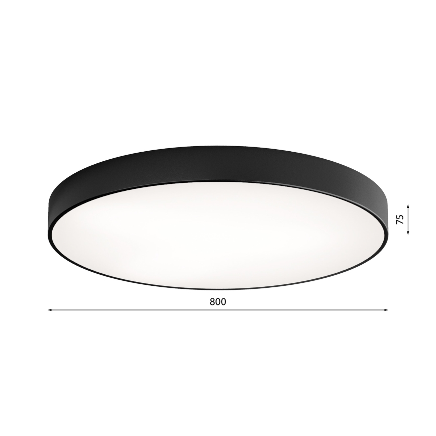 LED Mennyezeti lámpa CLEO LED/96W/230V 4000K átm. 80 cm fekete
