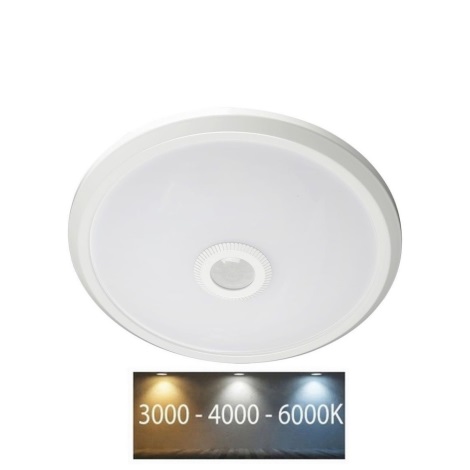 LED Mennyezeti lámpa érzékelővel LED/12W/230V 3000/4000/6000K átm. 29 cm fehér