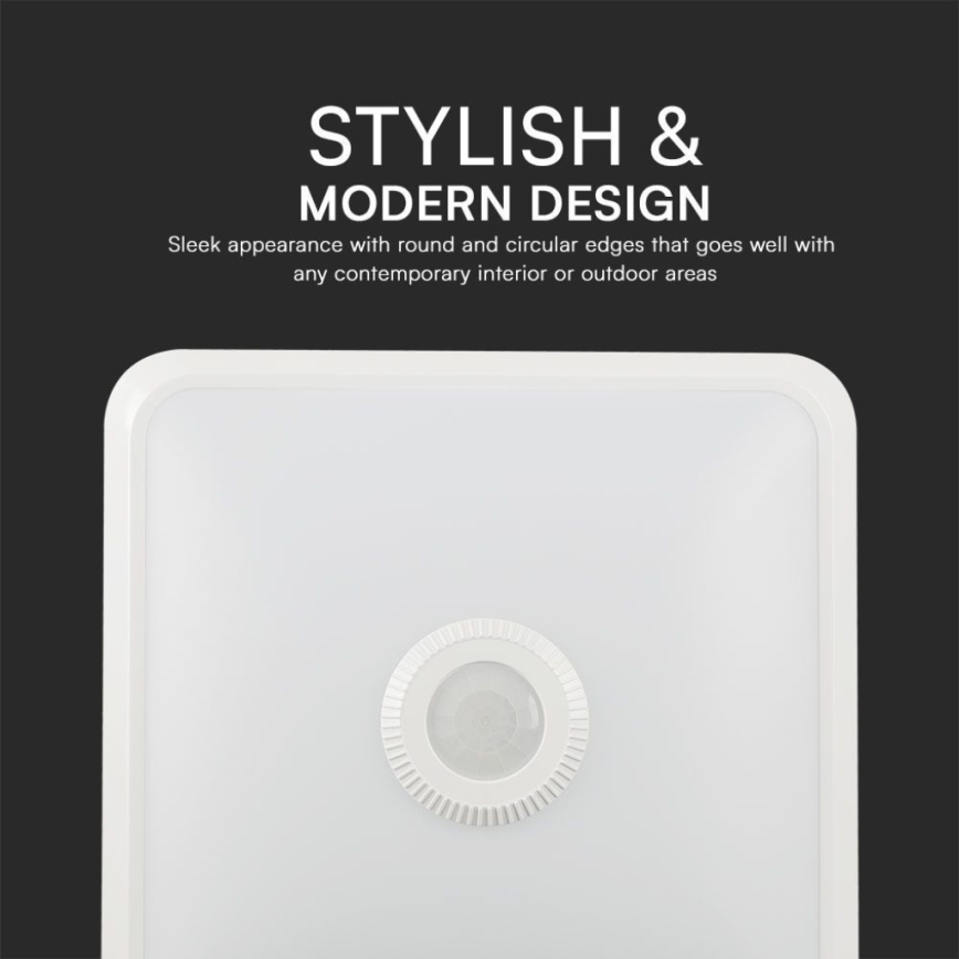 LED Mennyezeti lámpa érzékelővel SAMSUNG CHIP LED/12W/230V 3000/4000/6000K 25x25 cm fehér