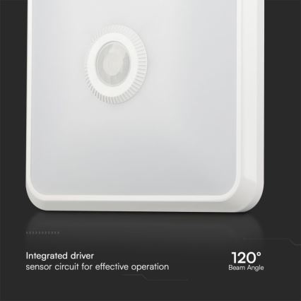 LED Mennyezeti lámpa érzékelővel SAMSUNG CHIP LED/12W/230V 3000/4000/6000K 25x25 cm fehér