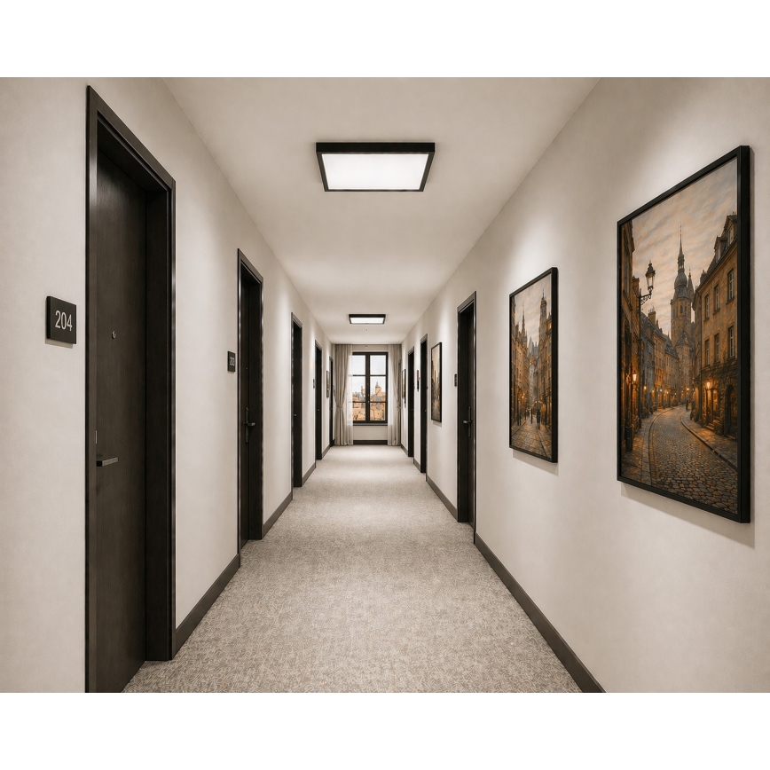LED mennyezeti lámpa mozgás- és alkonyatérzékelővel VITALI LED/24W/230V 4000K 33x33 cm antracit