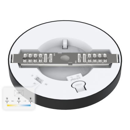 LED mennyezeti lámpa EVORA LED/6W/230V 3000/4000/6000K átm. 14 cm fekete