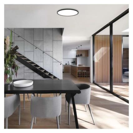 LED Mennyezeti lámpa FLORI LED/18W/230V 4000K fekete átm. 29 cm