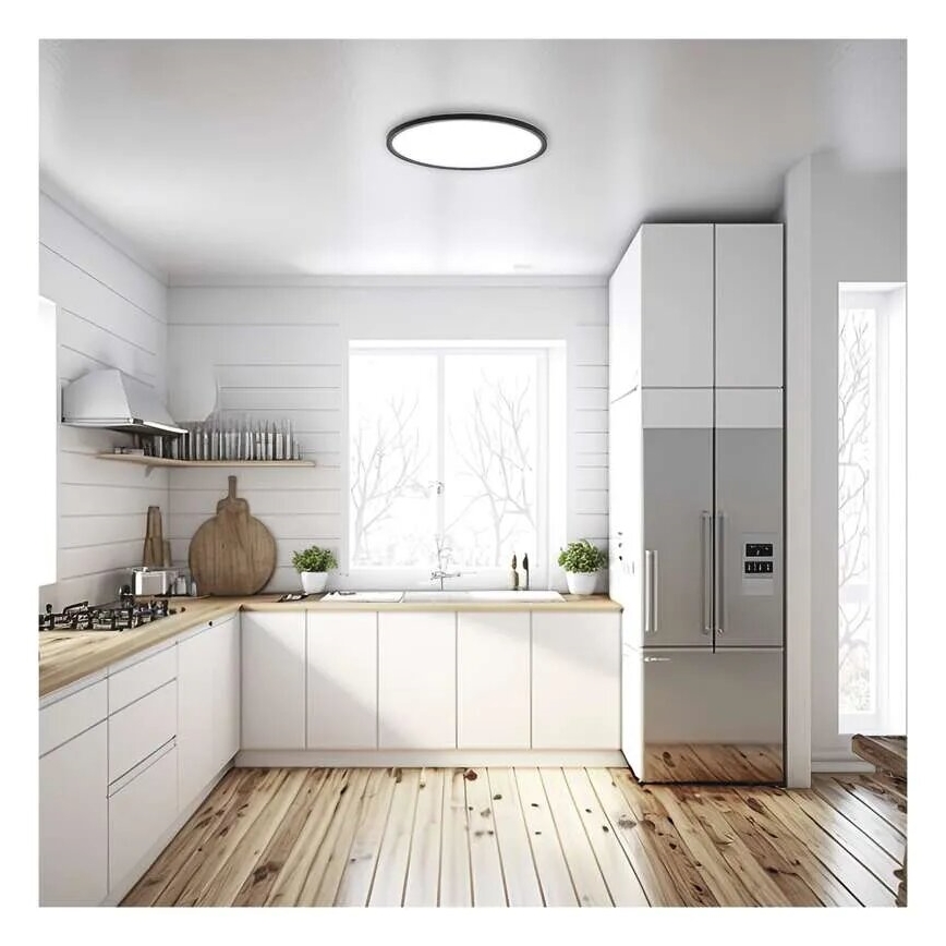 LED Mennyezeti lámpa FLORI LED/18W/230V 4000K fekete átm. 29 cm