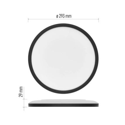 LED Mennyezeti lámpa FLORI LED/18W/230V 4000K fekete átm. 29 cm