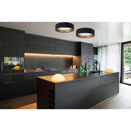 LED mennyezeti lámpa GALAXY LED/24W/230V, átm. 44 cm, fekete/arany