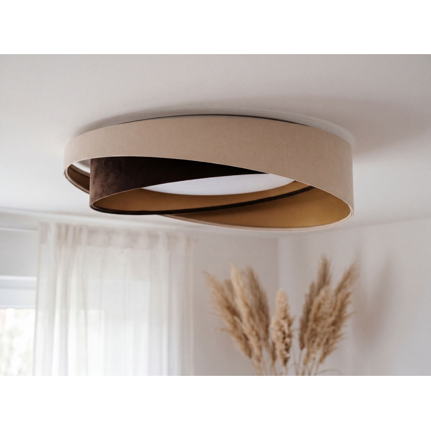 LED mennyezeti lámpa GALAXY MODERN LED/24W/230V átm. 55 cm bézs/barna/arany