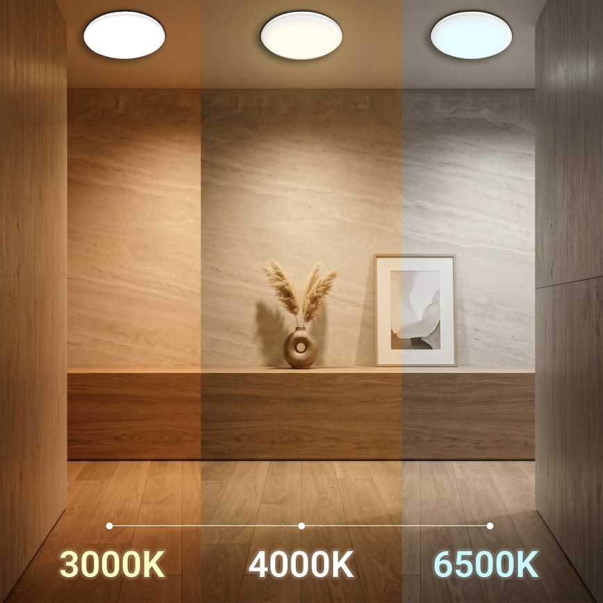 LED mennyezeti lámpa HUGO LED/16/24/32W/230V 3000/4000/6500K átm. 37 cm IP54 fehér