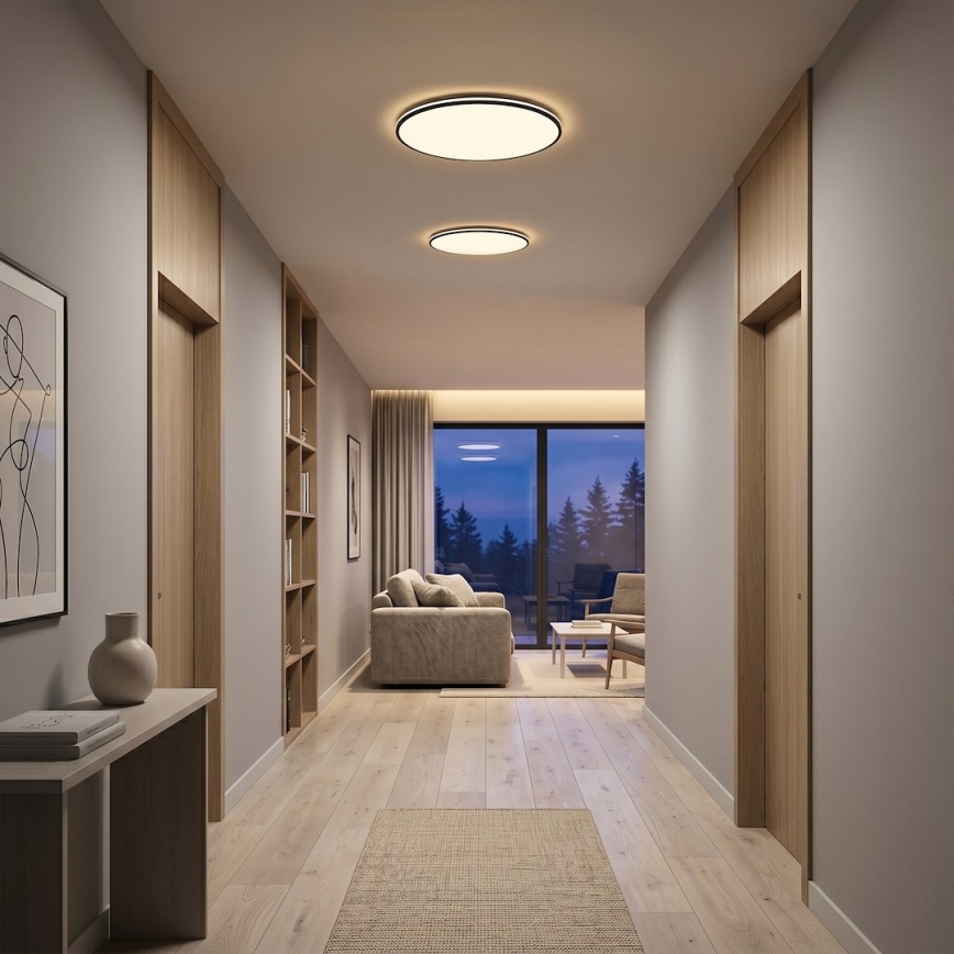 LED mennyezeti lámpatest HUGO LED/16/24/32W/230V 3000/4000/6500K átmérő 37 cm IP54 fekete