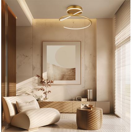 LED mennyezeti lámpa JILL LED/27W/230V átm. 50 cm aranyszínű