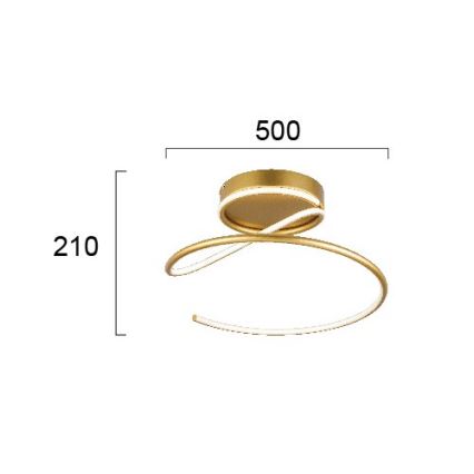 LED mennyezeti lámpa JILL LED/27W/230V átm. 50 cm aranyszínű