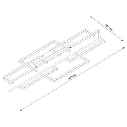 LED mennyezeti lámpa LARYSA LED/35W/230V 35x90 cm fenyő