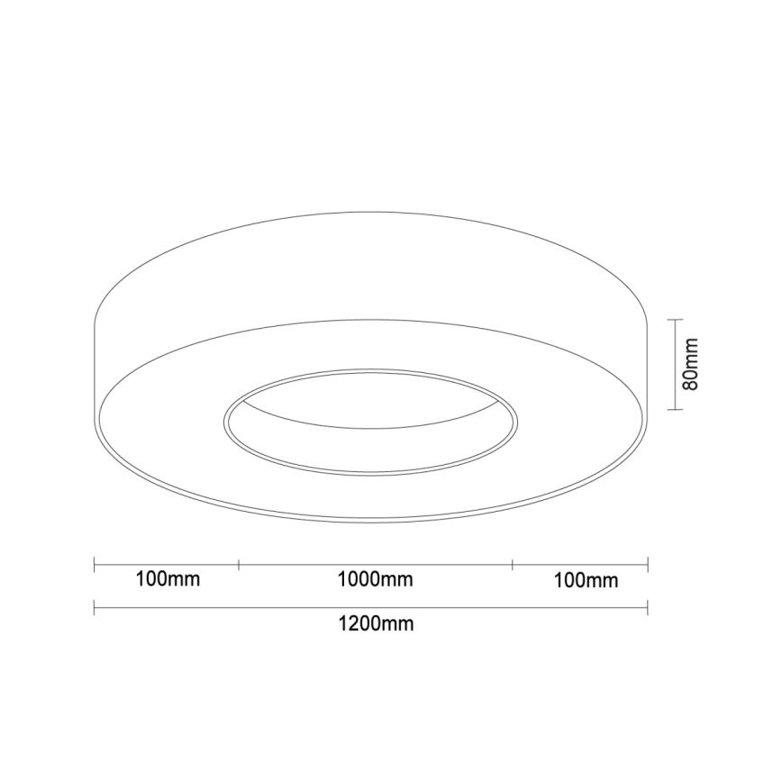 LED mennyezeti lámpa LED/115W/230V 3000/4000/6500K átm. 120 cm fehér