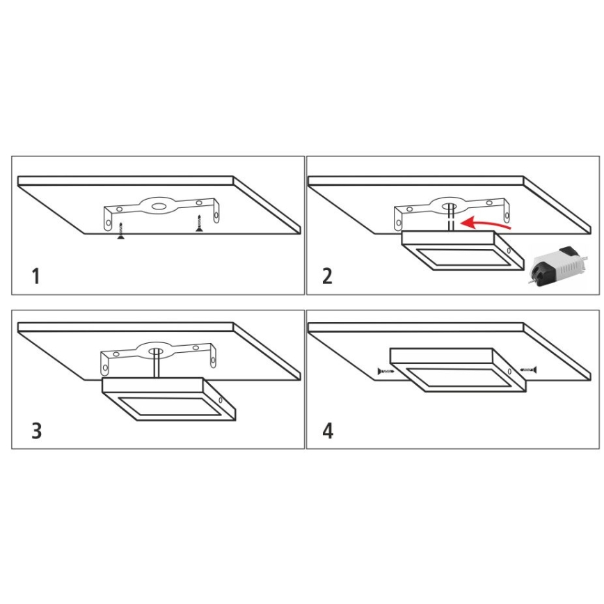 LED Mennyezeti lámpa LED/12W/230V 4200K 16,3x16,3 cm fehér