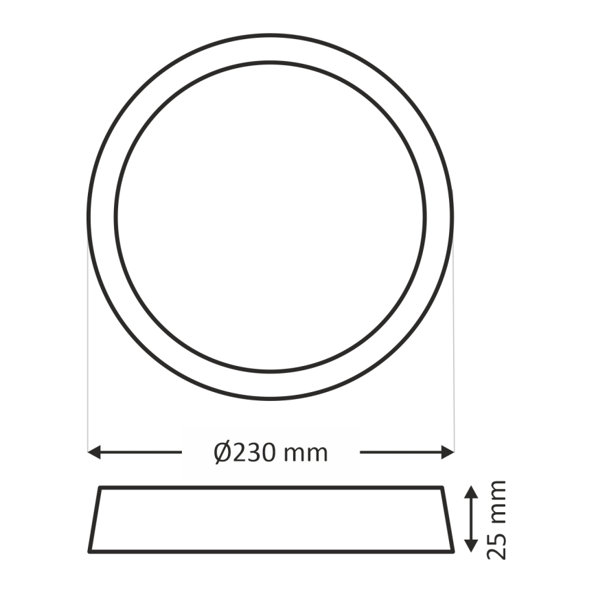 LED mennyezeti lámpa LED/18W/230V 3000/4000/6500K átm. 23 cm fehér