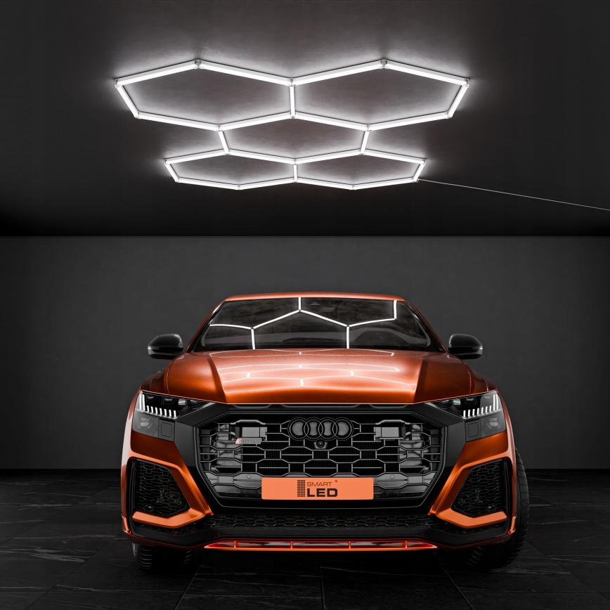 LED mennyezeti lámpatest HEXAGON LED/192W/85-265V 6500K 298x209 cm CRI 90 IP54 fehér