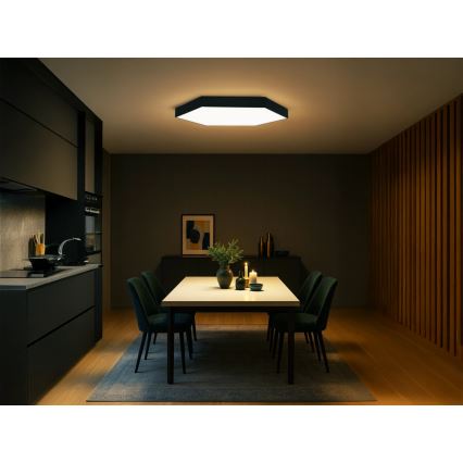 LED mennyezeti lámpa LED/200W/230V 3000/4000/6500K átm. 100 cm fekete
