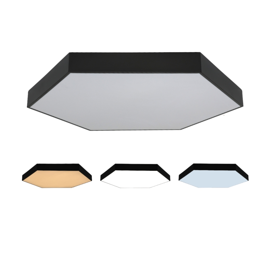 LED mennyezeti lámpa LED/200W/230V 3000/4000/6500K átm. 100 cm fekete