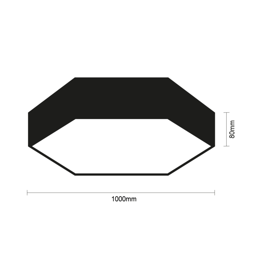 LED mennyezeti lámpa LED/200W/230V 3000/4000/6500K átm. 100 cm fekete