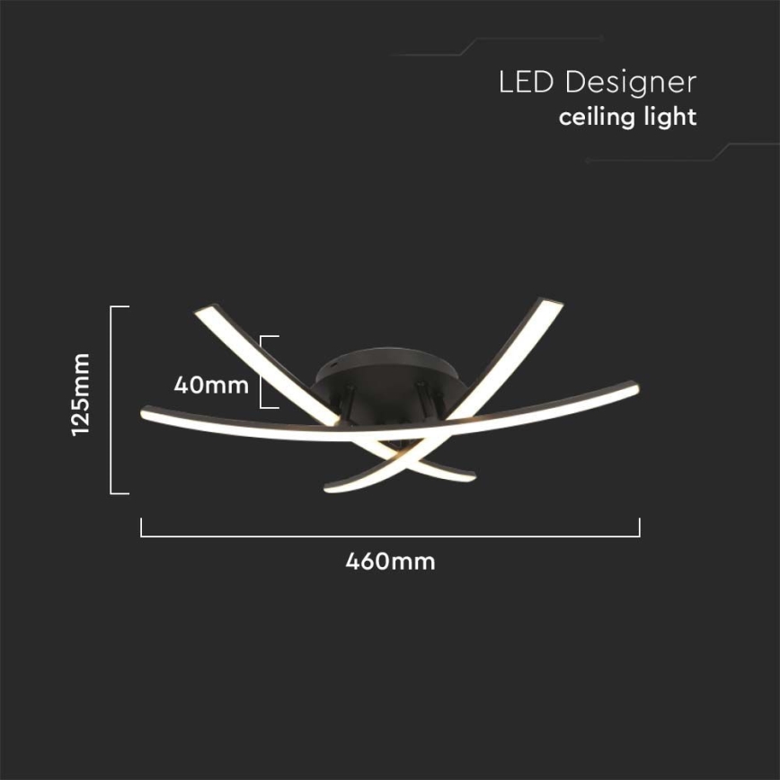 LED Mennyezeti lámpa LED/20W/230V 3000K fekete