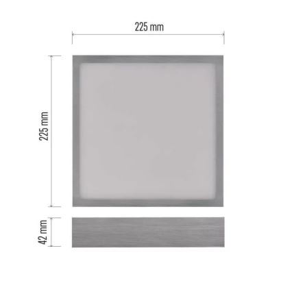 LED Mennyezeti lámpa NEXXO LED/21W/230 3000/3500/4000K 22,5x22,5 cm matt króm